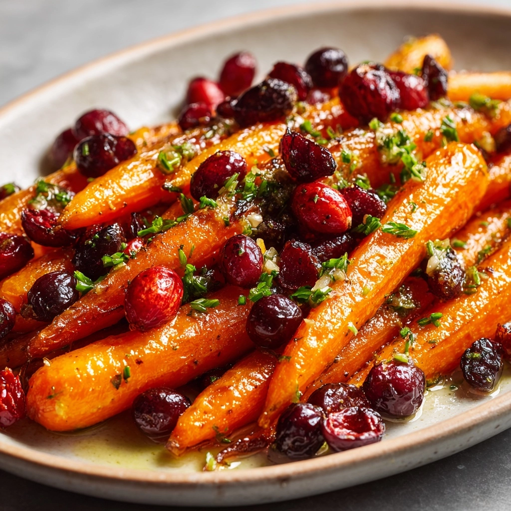 Maple Roasted Carrots with Cranberries Recipe - Recipe Image
