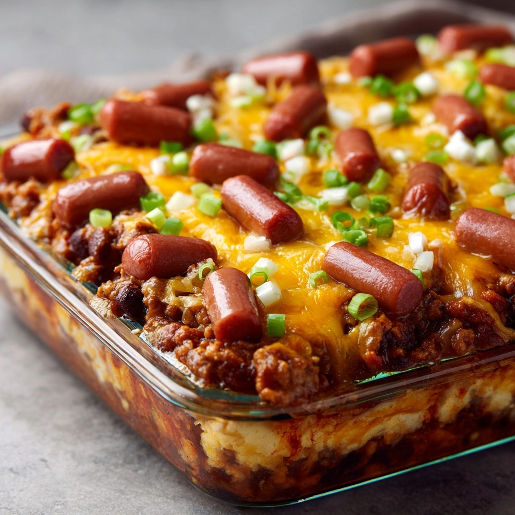 Chili Cheese Dog Casserole: An Easy and Delicious Family Dinner Recipe - Recipe Image