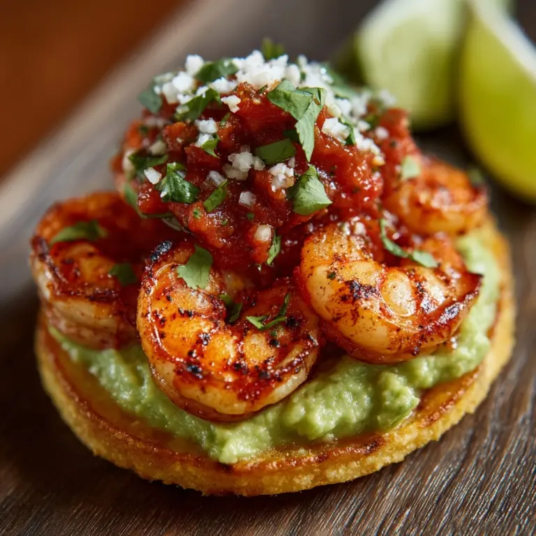 Grilled Shrimp Tostadas with Guacamole & Pico de Gallo Recipe