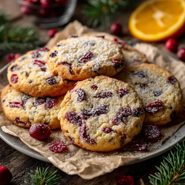 Cranberry Orange Shortbread Cookies Recipe