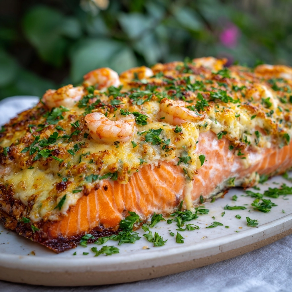 Crab & Shrimp Stuffed Salmon Recipe - Recipe Image