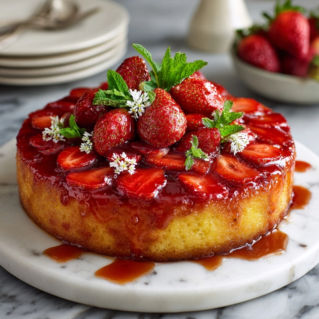 Strawberry Upside Down Cake Recipe - Recipe Image