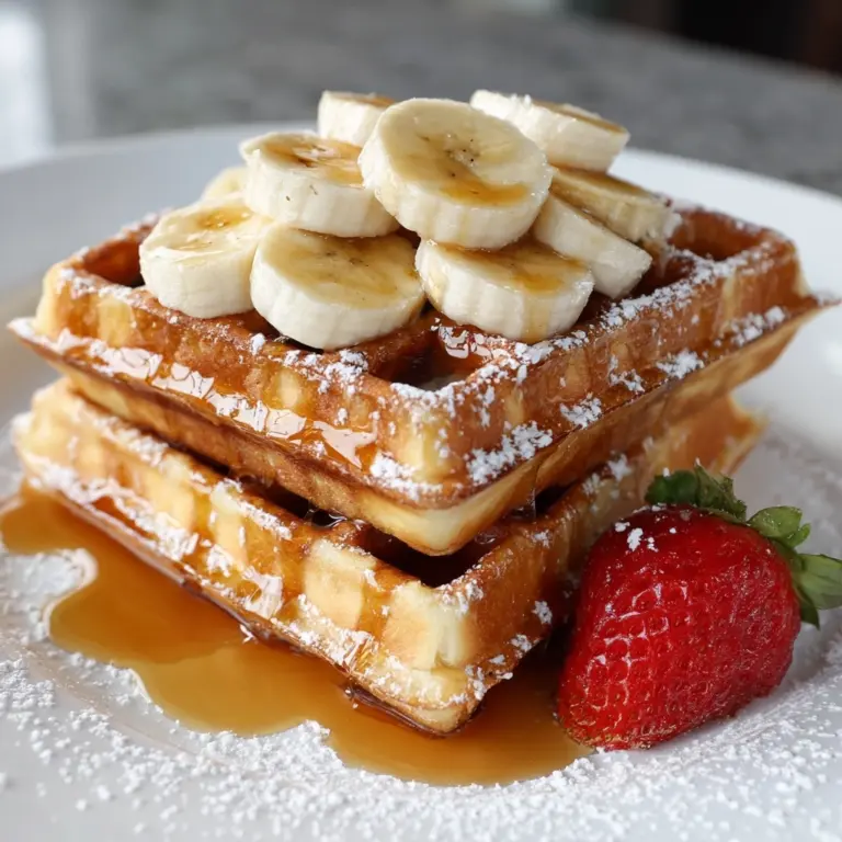 Caramelized Coconut Banana Bread Waffle French Toast Recipe