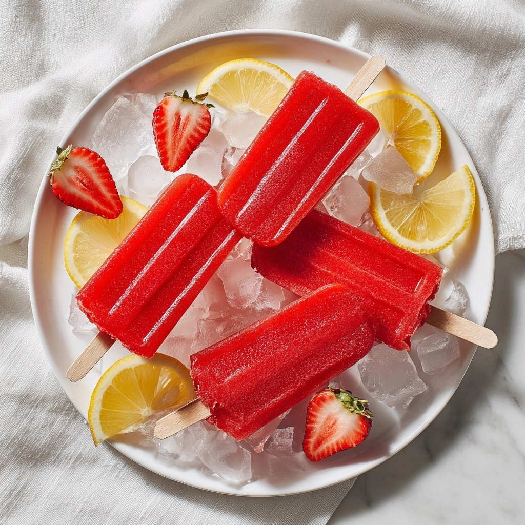Strawberry Lemonade Popsicles Recipe - Recipe Image