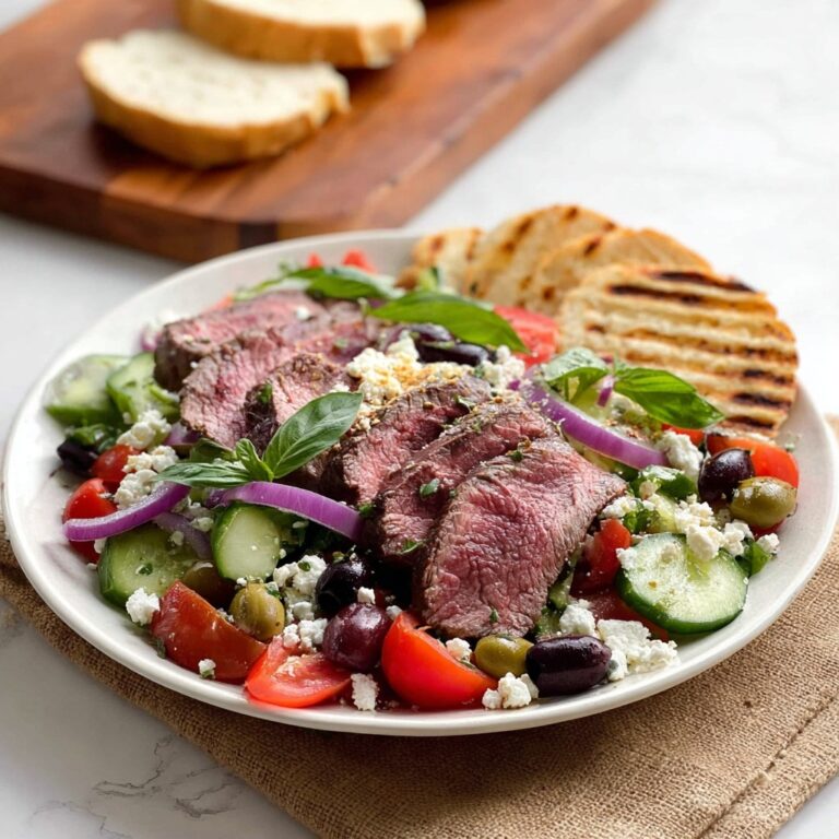Greek Lamb and Fresh Salad Dinner with Sourdough Toast Recipe