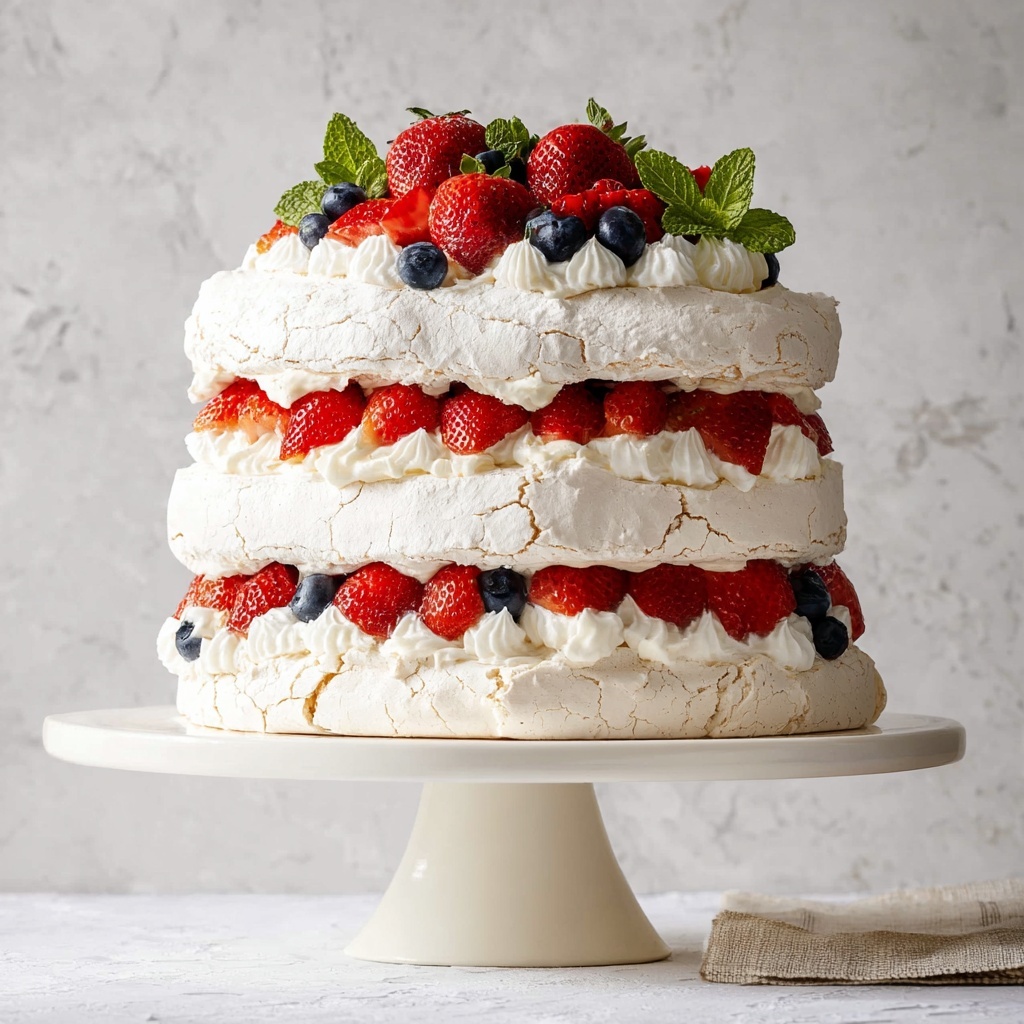 Strawberry Meringue Cake Recipe - Recipe Image