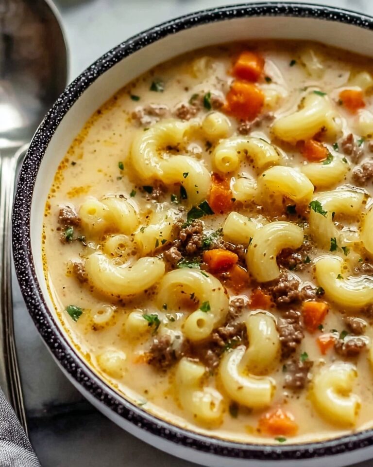 One Pot Macaroni Cheeseburger Soup Recipe