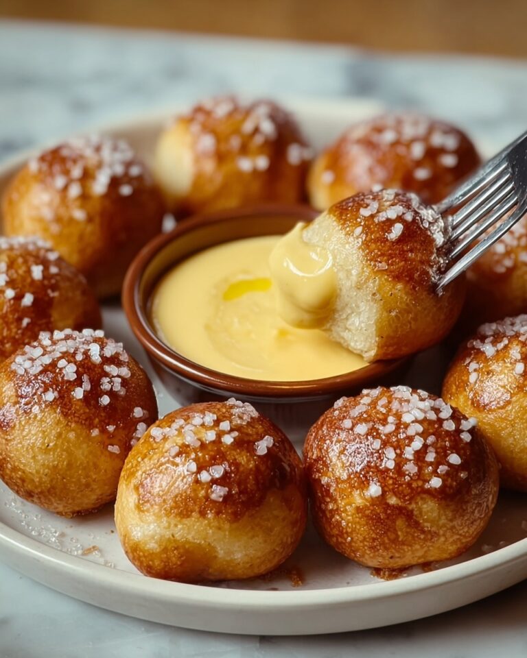 Pretzel Bites with Cheddar Cheese Sauce Recipe