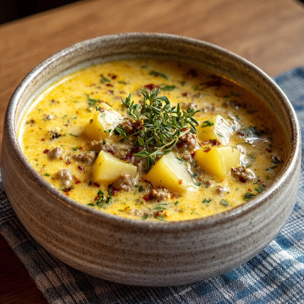 Creamy Potato and Sausage Soup Recipe - Recipe Image
