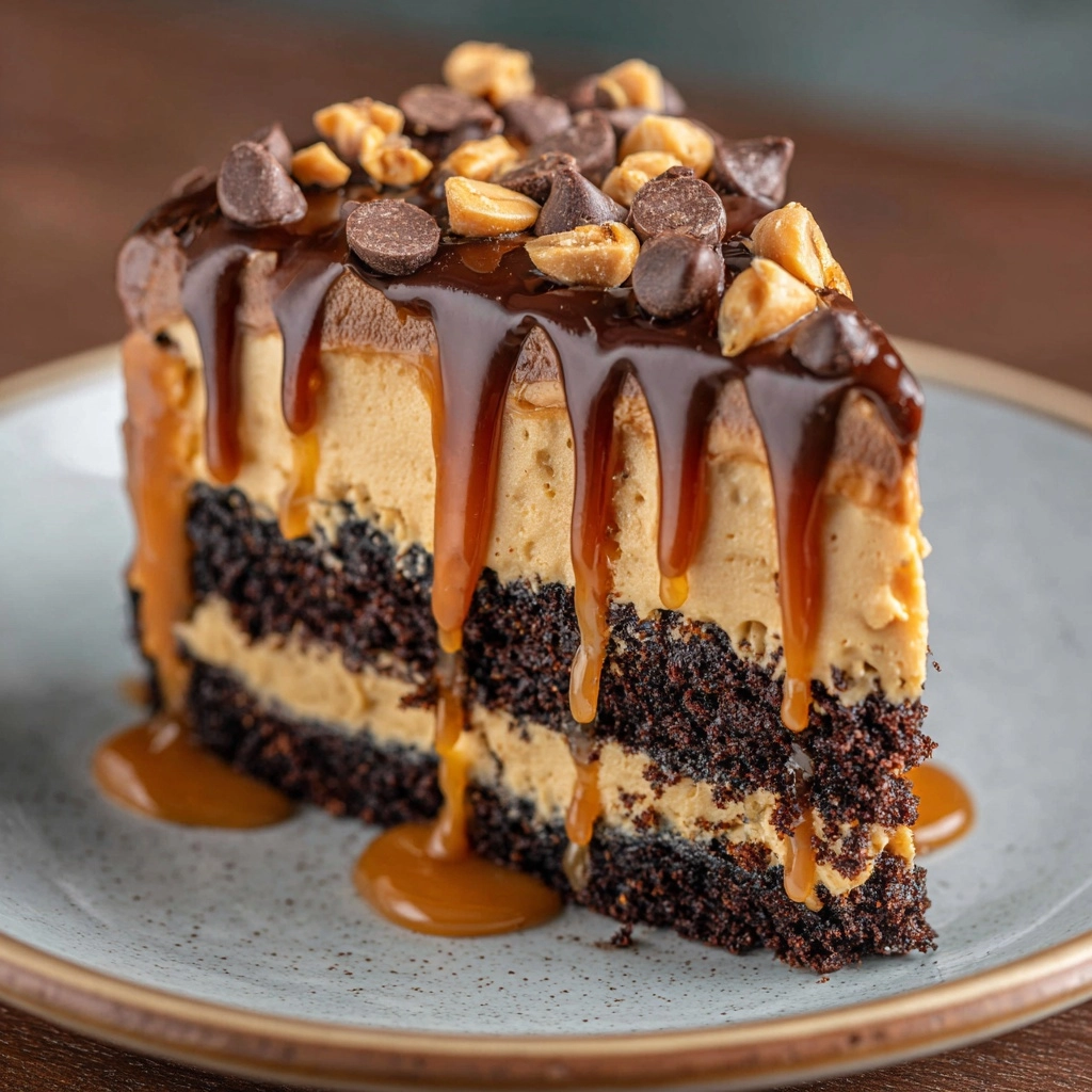Chocolate Peanut Butter Ooey Gooey Cake Recipe - Recipe Image
