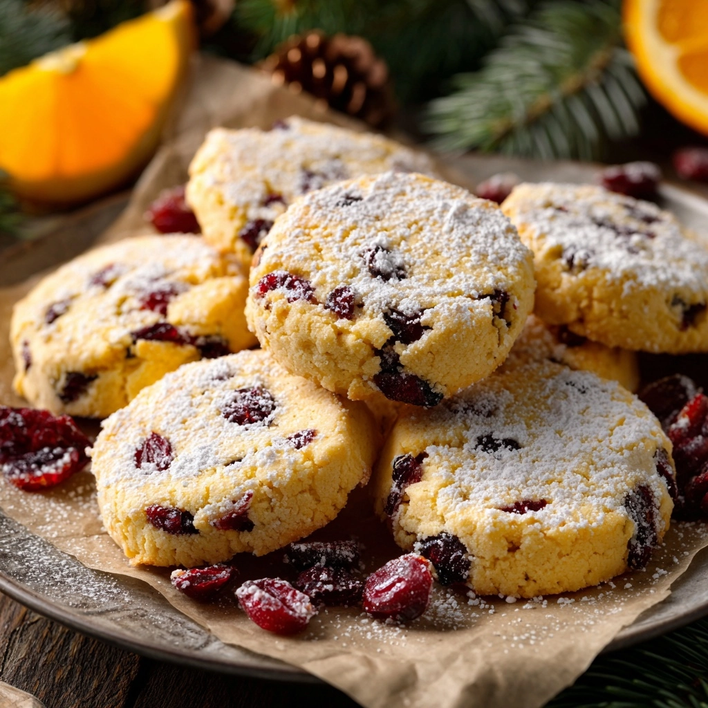 Cranberry Orange Shortbread Cookies Recipe - Recipe Image
