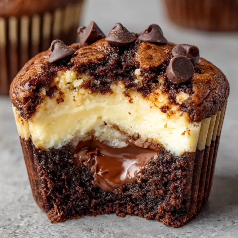 Cheesecake Stuffed Chocolate Muffins Recipe