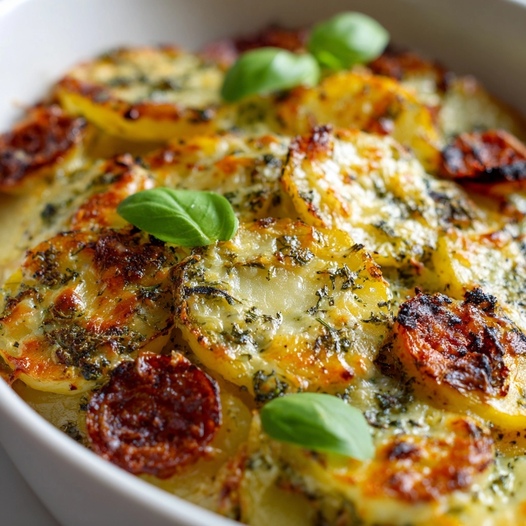 Pesto Potato Pizza with Sausage Recipe - Recipe Image