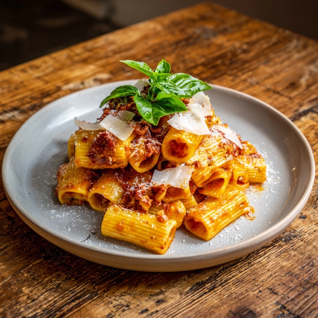 Spicy Basil Rigatoni Recipe - Recipe Image