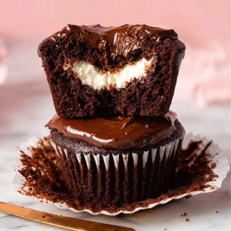 Vanilla Cream Filled Chocolate Ganache Cupcakes Recipe