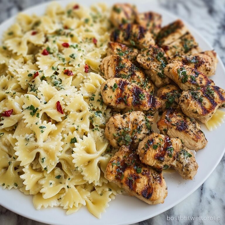 Lemon Garlic Chicken with Creamy Bowtie Pasta Recipe