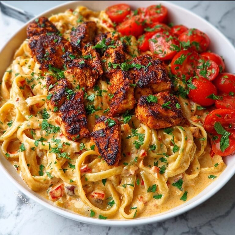 Creamy Cajun Chicken Linguine with Spicy Garlic Cheese Sauce Recipe