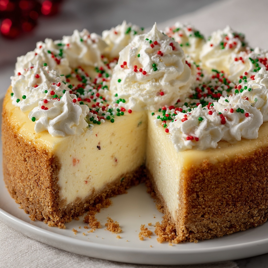 Christmas Sugar Cookie Cheesecake Recipe - Recipe Image