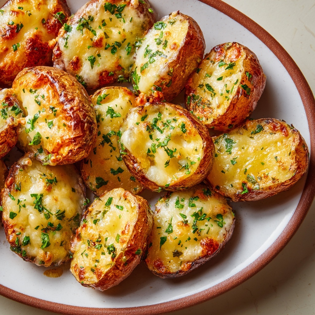 Parmesan Smashed Potatoes with Garlic Dip Recipe - Recipe Image