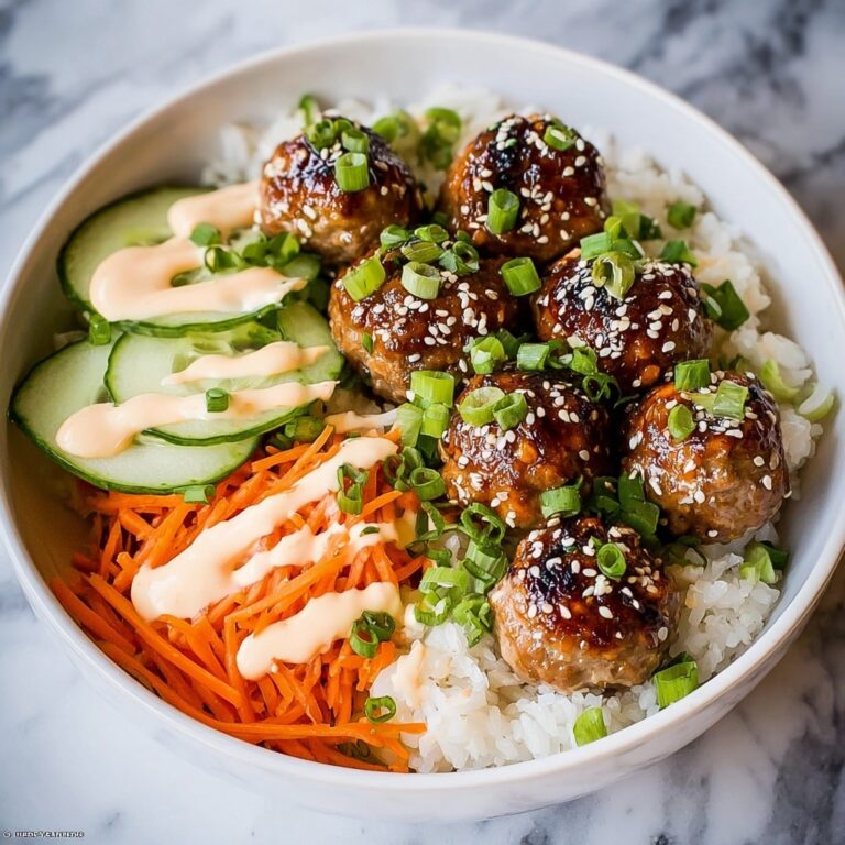 Korean BBQ Meatball Rice Bowls Recipe