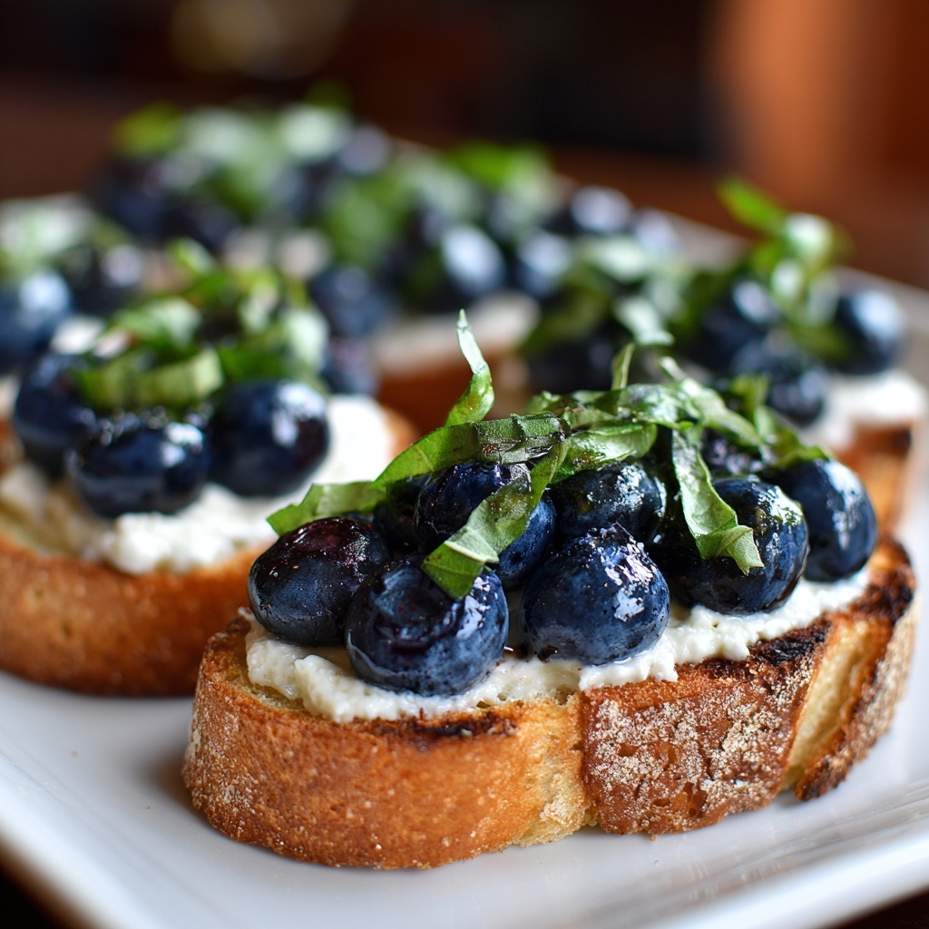 Blueberry Basil Bruschetta Recipe - Recipe Image
