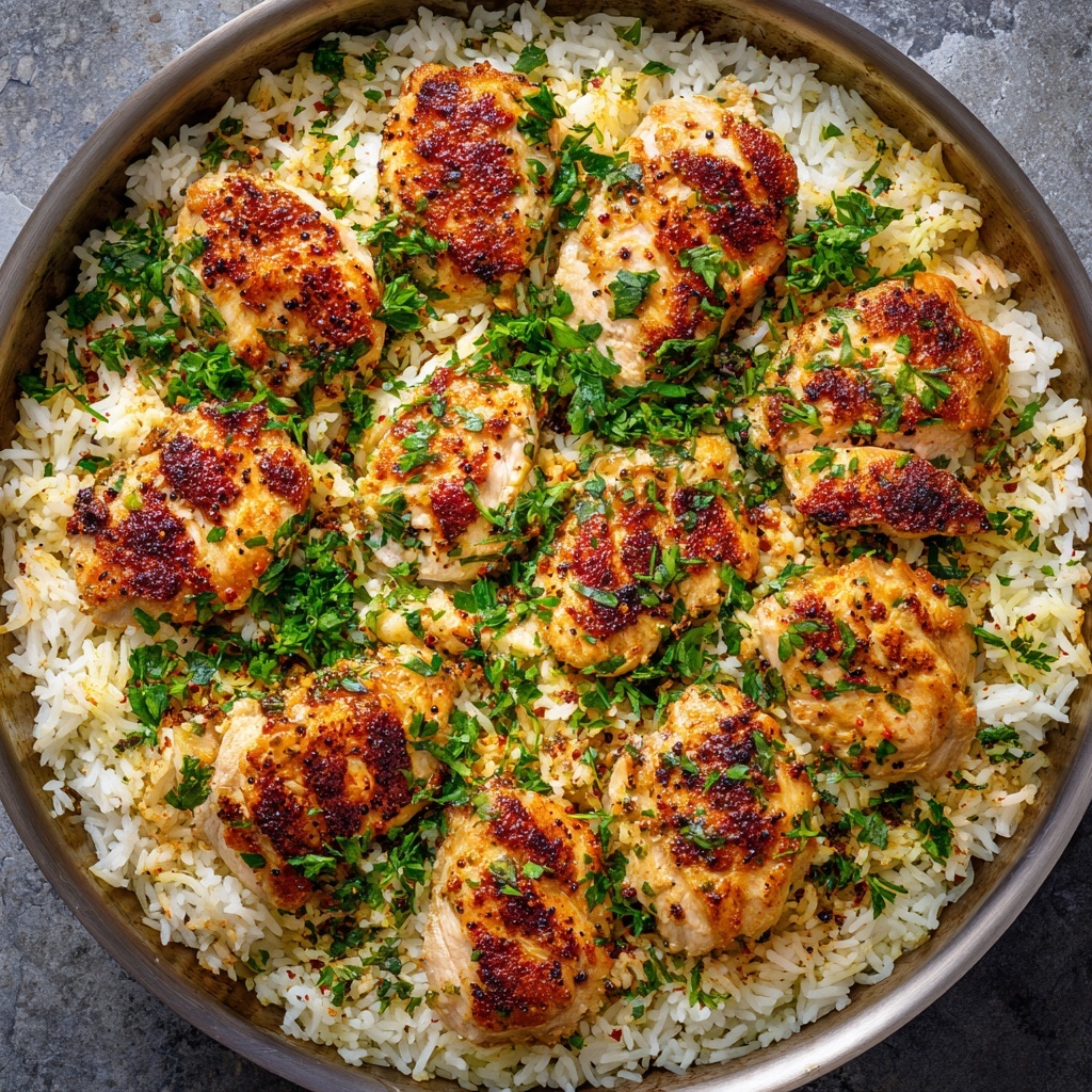 Chicken with Garlic Parmesan Rice Recipe - Recipe Image