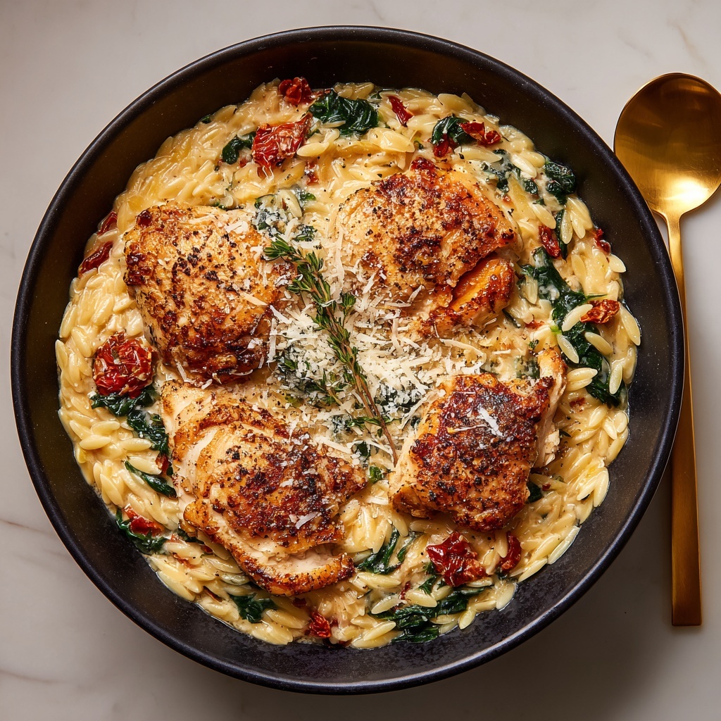 Tuscan Chicken Meatball Orzo Recipe - Recipe Image