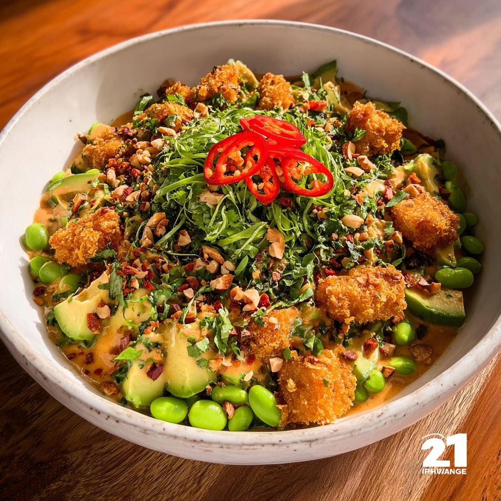 Crispy Rice Salad with Peanut-Chili Dressing Recipe - Recipe Image