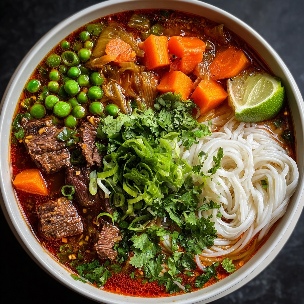 Spicy Vietnamese Beef Stew with Noodles Recipe - Recipe Image