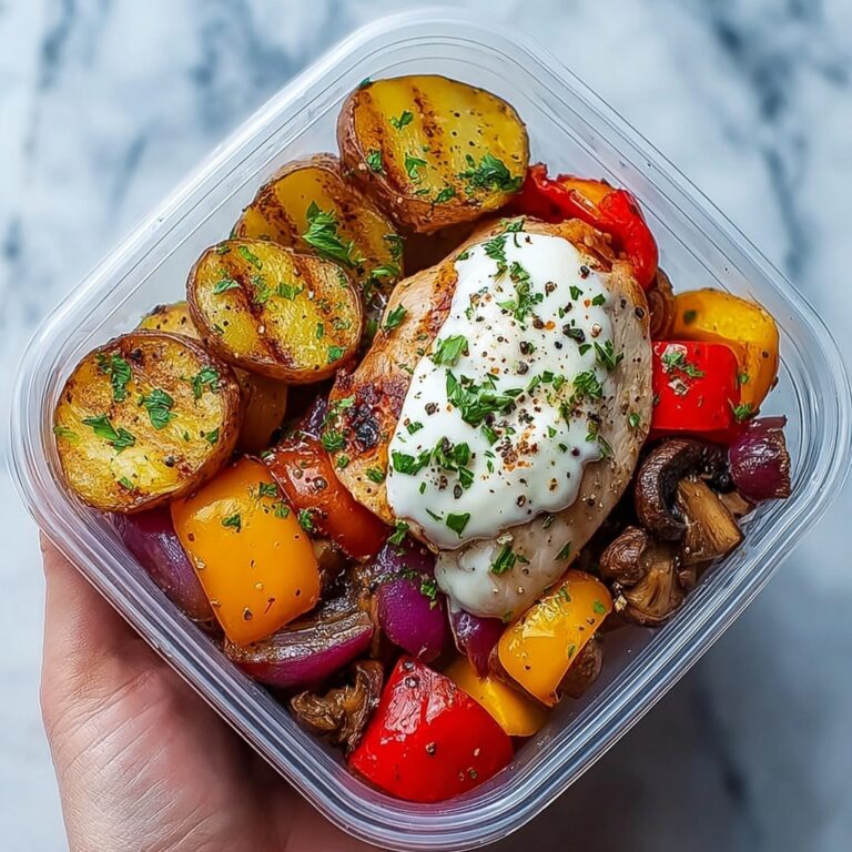 Loaded Garlic Butter Chicken with Roasted Veggies & Creamy Dip Recipe