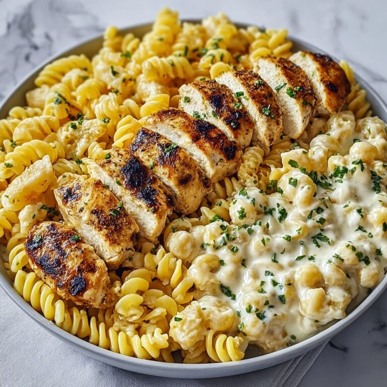 Indulgent Cheesy Rotini with Garlic Parmesan Chicken Recipe