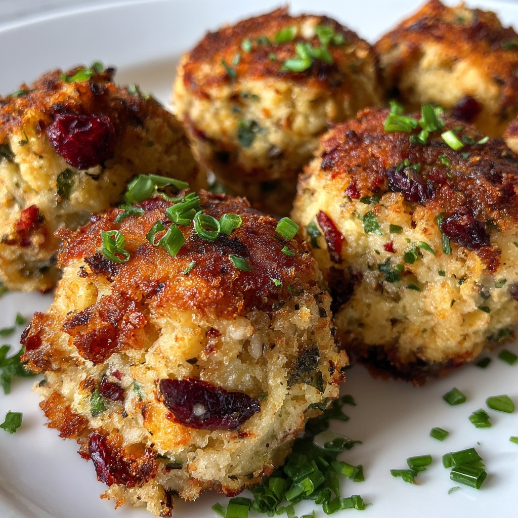 Cranberry Turkey Stuffing Balls Recipe - Recipe Image
