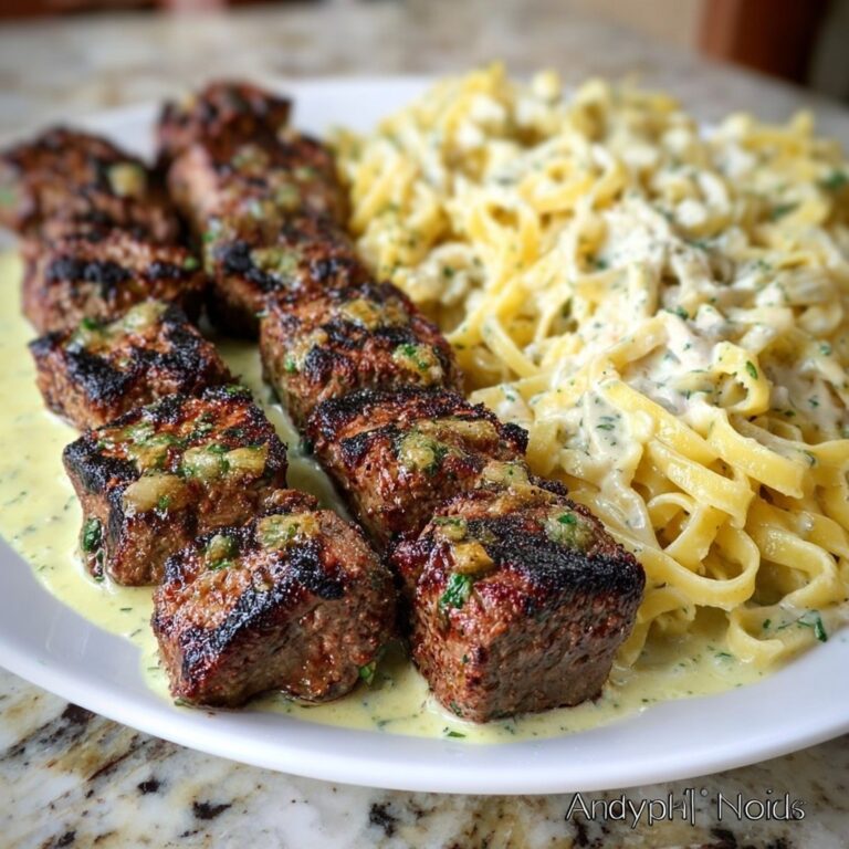 Garlic Butter Steak with Cheesy Four-Cheese Linguine Recipe