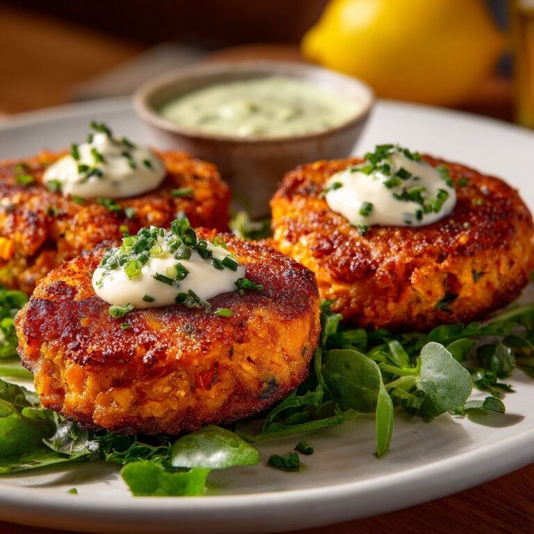 Easy Salmon Patties with Lemon-Garlic Sauce Recipe