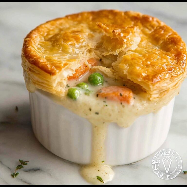 Creamy Chicken Pot Pie with Puff Pastry Topping Recipe