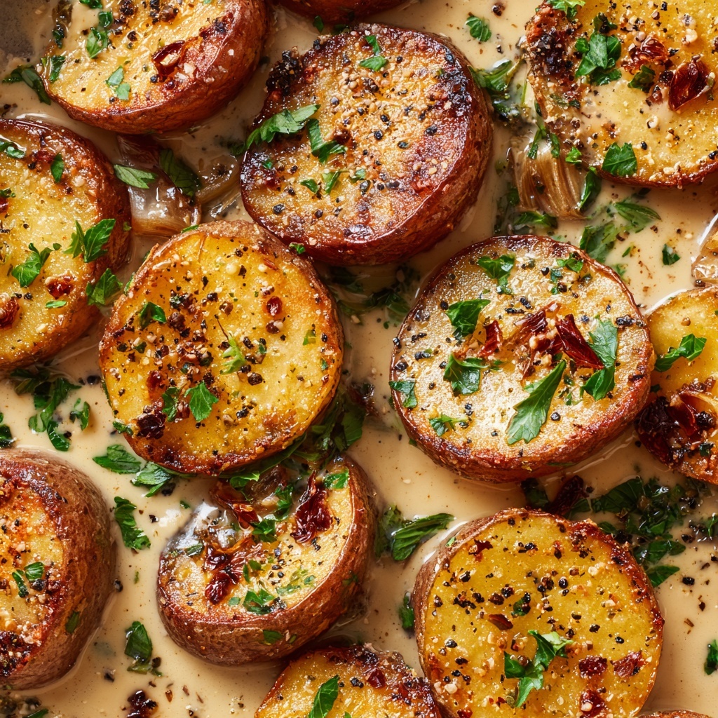 Creamy Garlic Sauce Potatoes Recipe - Recipe Image