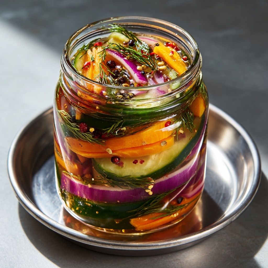 Crunchy Tangy Refrigerator Pickled Vegetables Recipe - Recipe Image