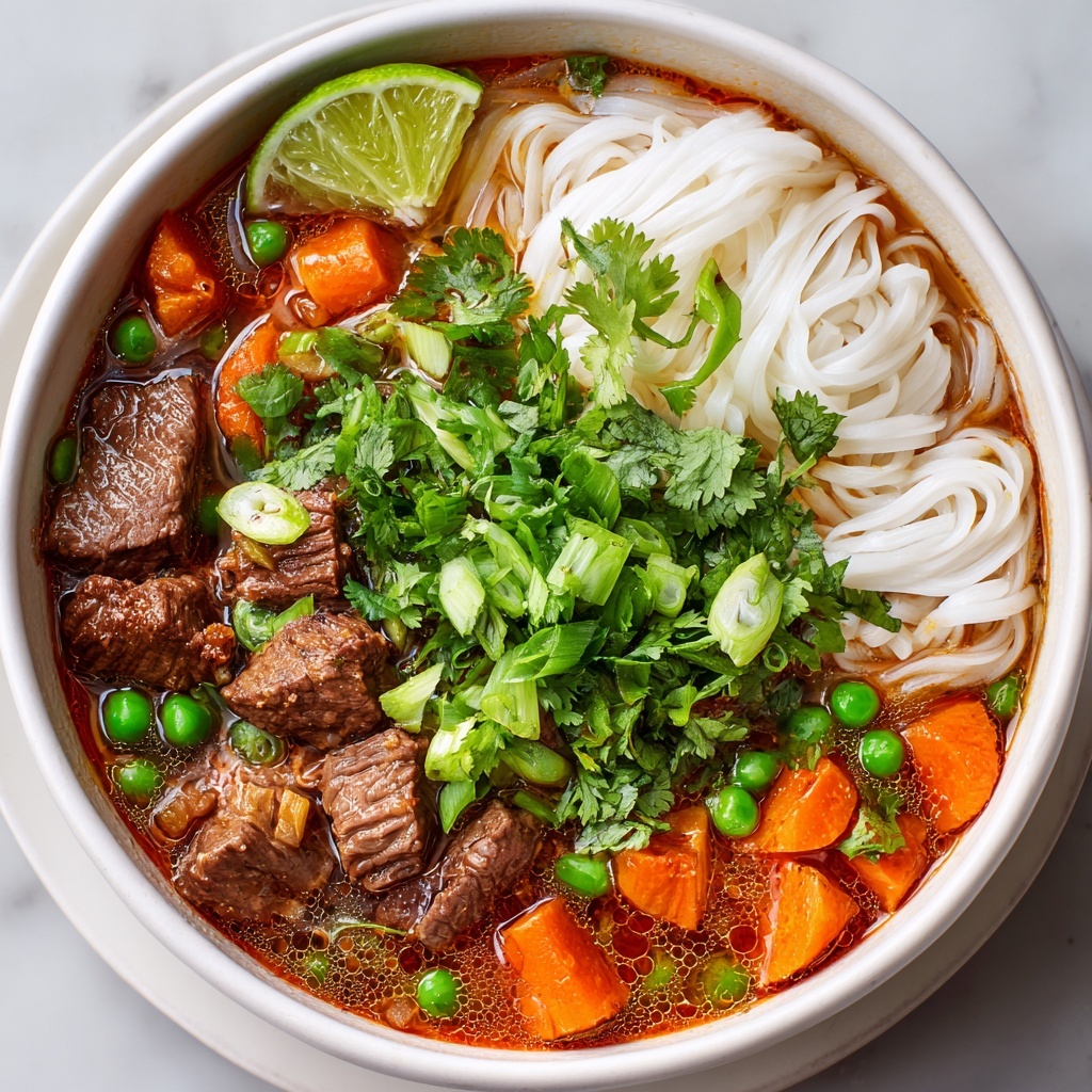 Spicy Vietnamese Beef Stew with Noodles Recipe - Recipe Image