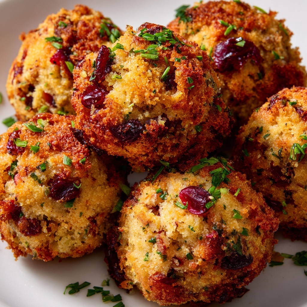 Cranberry Turkey Stuffing Balls Recipe - Recipe Image