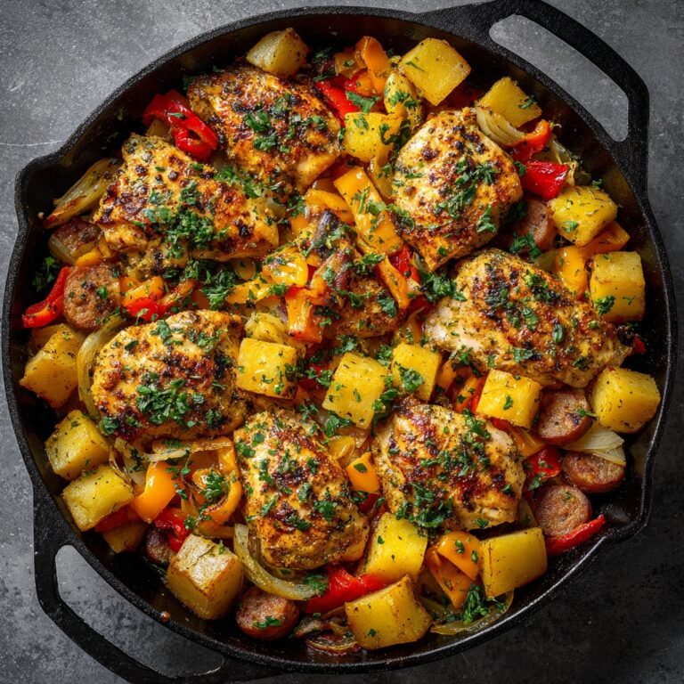 Sheet Pan Chicken, Sausage, and Vegetables Bake Recipe