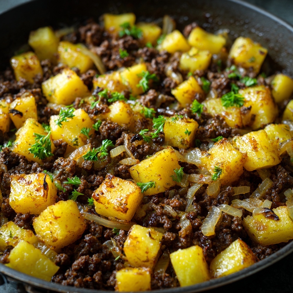 One-Pan Ground Meat and Potato Skillet Recipe - Recipe Image