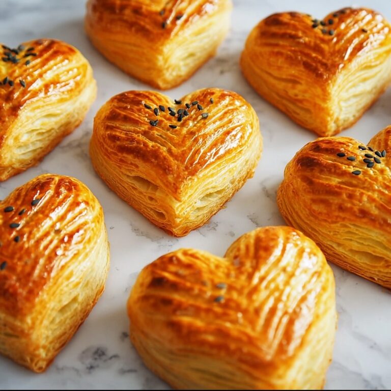 Heart-Shaped Puff Pastry Bites with Pesto and Cheese Recipe