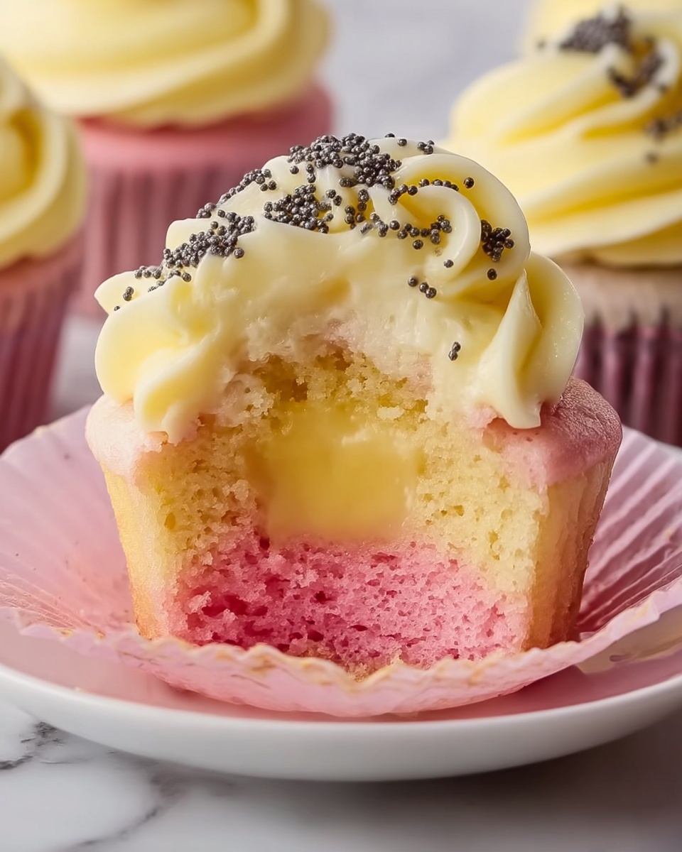 Lemon Poppy Seed Cupcakes with Lemon Curd Filling Recipe - Recipe Image