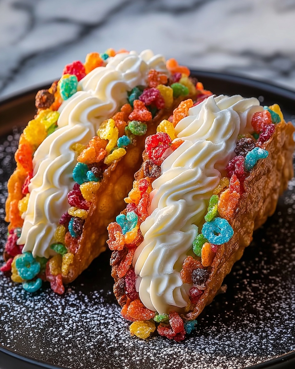 Fruity Pebbles Cheesecake Tacos: A Deliciously Fun Dessert Recipe - Recipe Image