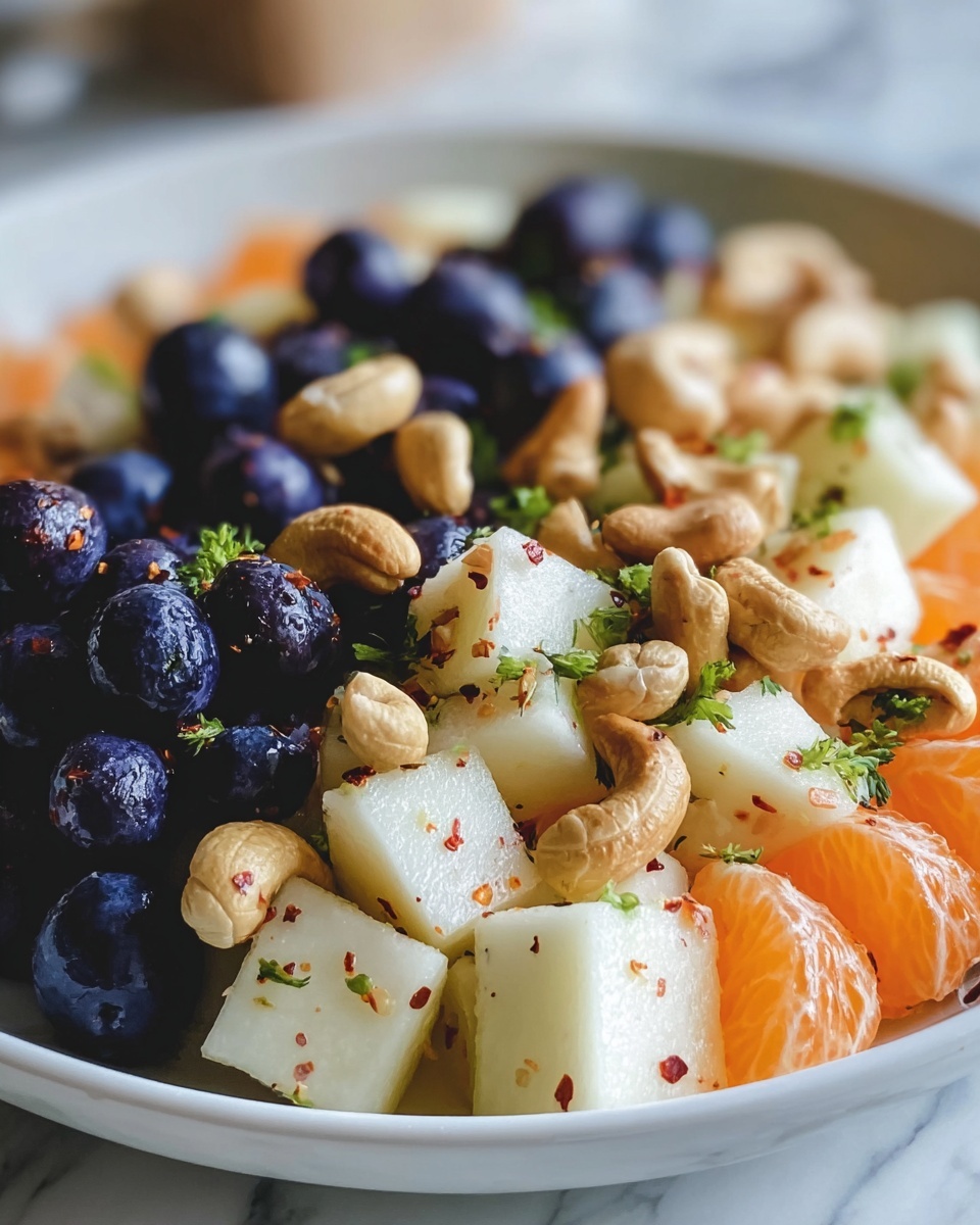 Spicy Blueberry Jicama Salad with Cashews Recipe - Recipe Image