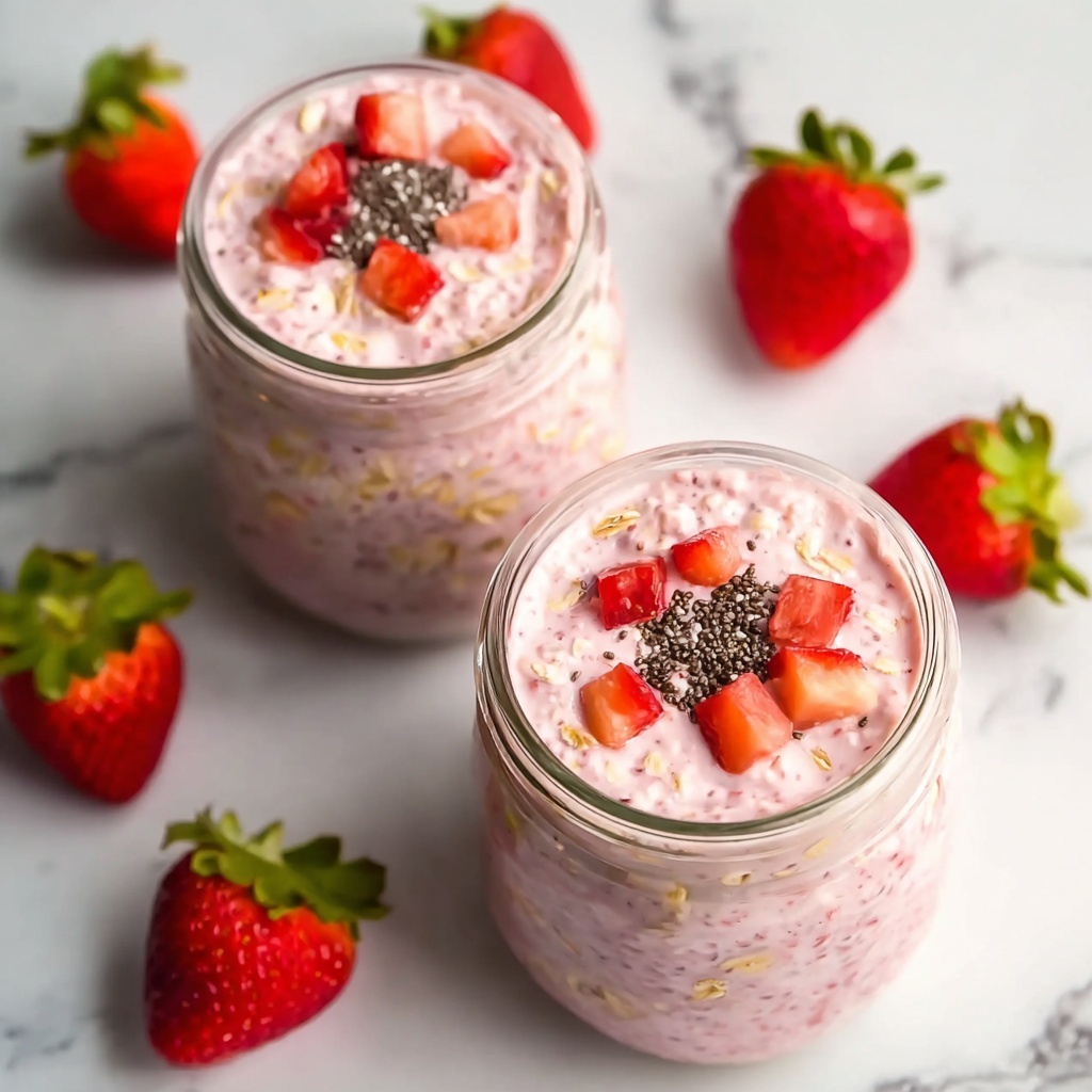 Strawberries and Cream Overnight Oats Recipe - Recipe Image