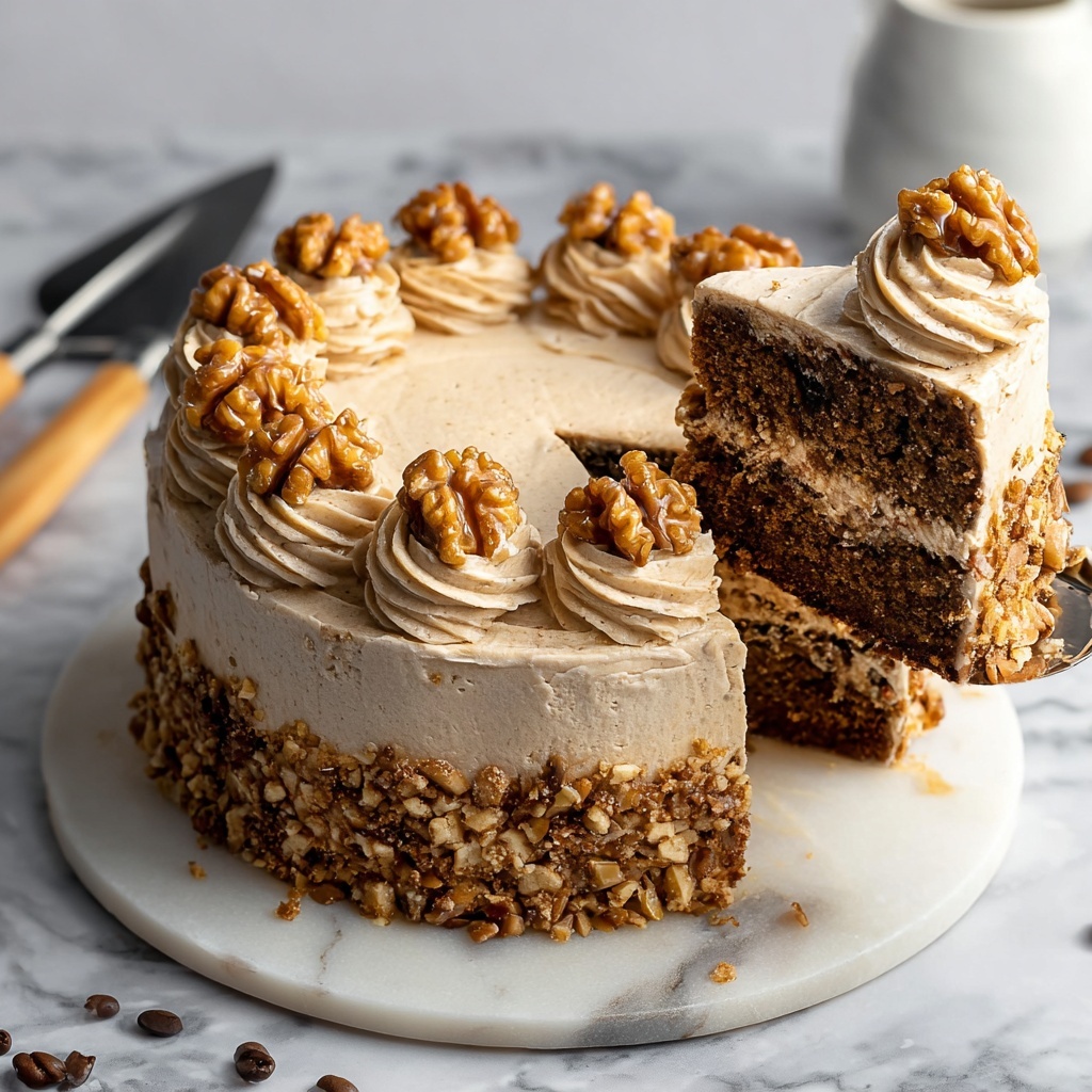 Vegan Coffee Walnut Cake Recipe - Recipe Image