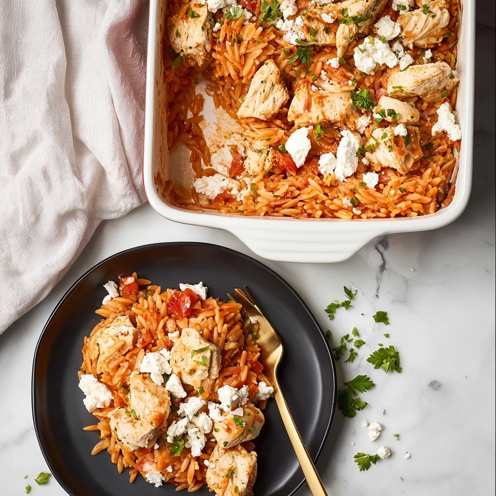 Greek Chicken Orzo Bake Recipe - Recipe Image