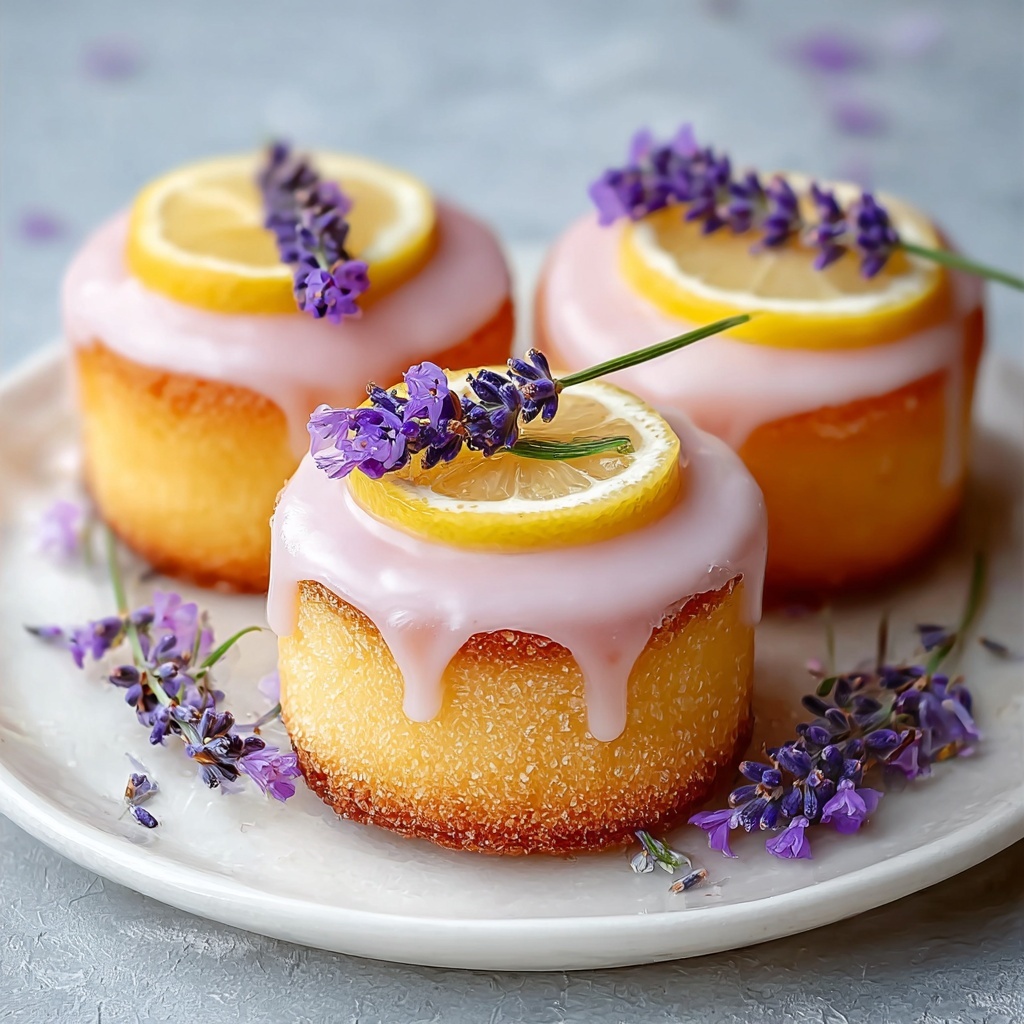 Mini Lemon Cakes with Lavender Glaze Recipe - Recipe Image