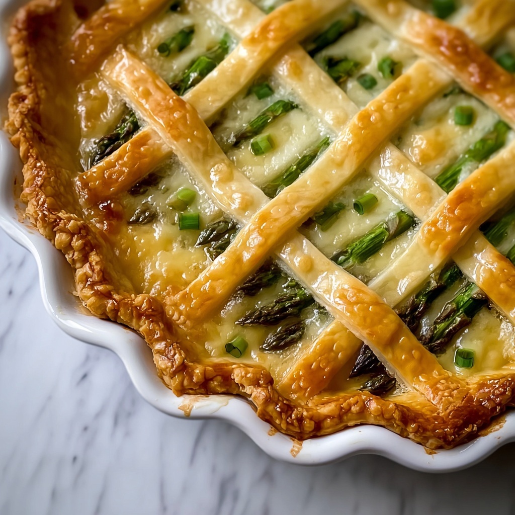 Asparagus Pie with Swiss and Parmesan Cheese Recipe - Recipe Image